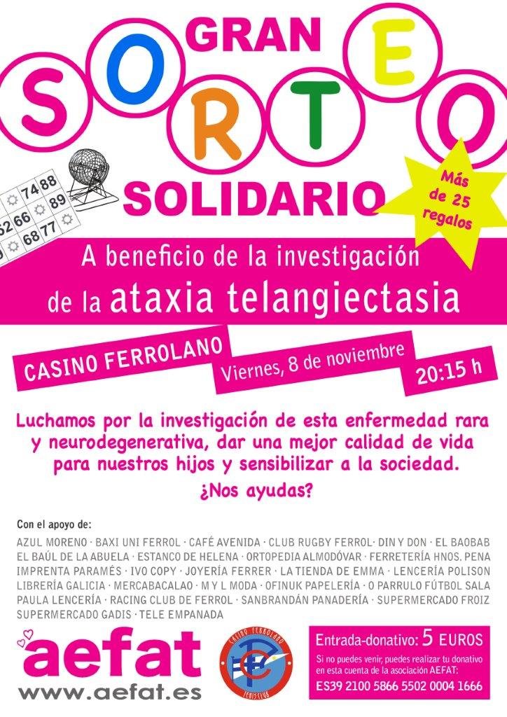 Sorteo Aefat Ferrol 8 nov 19 Cartel ataxia telangiectasia